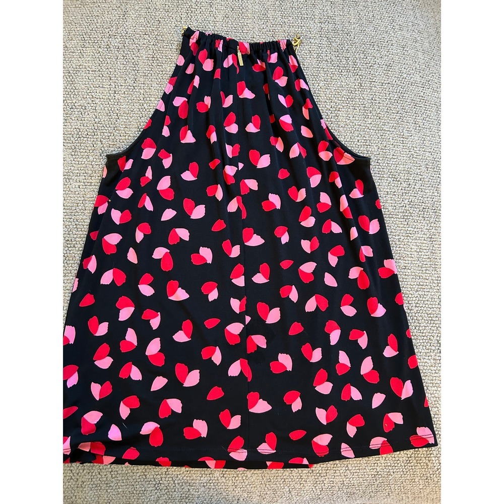 Michael Kors Black Pink Red Hearts Chain Halter Tank Top Womens Medium Valentine